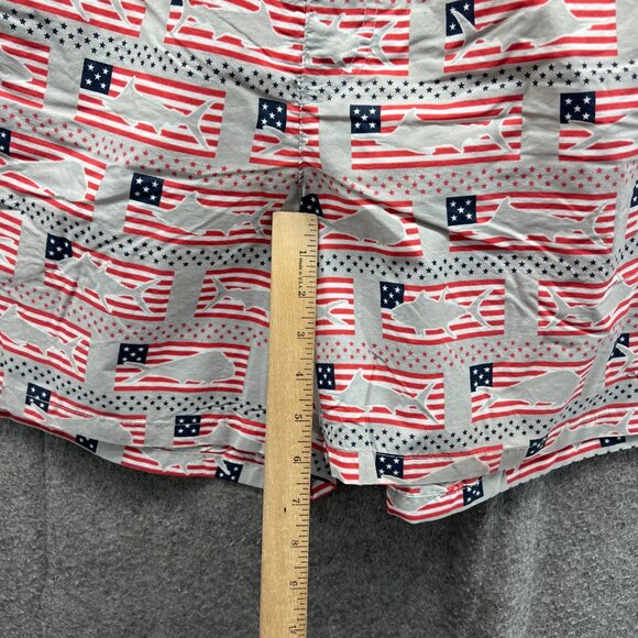 Columbia Sportswear Shorts Mens Large Beige American Flag Fish Print Swim Trunks - Picture 6 of 10